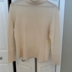 Victor Alfaro Cream Cashmere Turtleneck Sweater